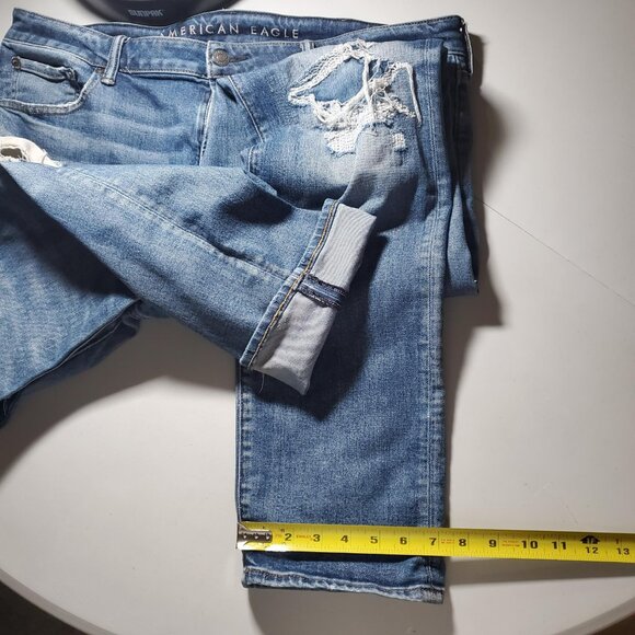 American Eagle Next Level Slim Destroyed Patched Jeans from 2020 -Mens 40x34 - Picture 12 of 16
